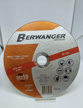 Disco De Corte Para Aço/Inox PRO 180 x 1,6 x 22,2mm Berwanger