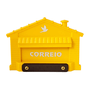 Caixa de correio modelo casinha reforçada amarela